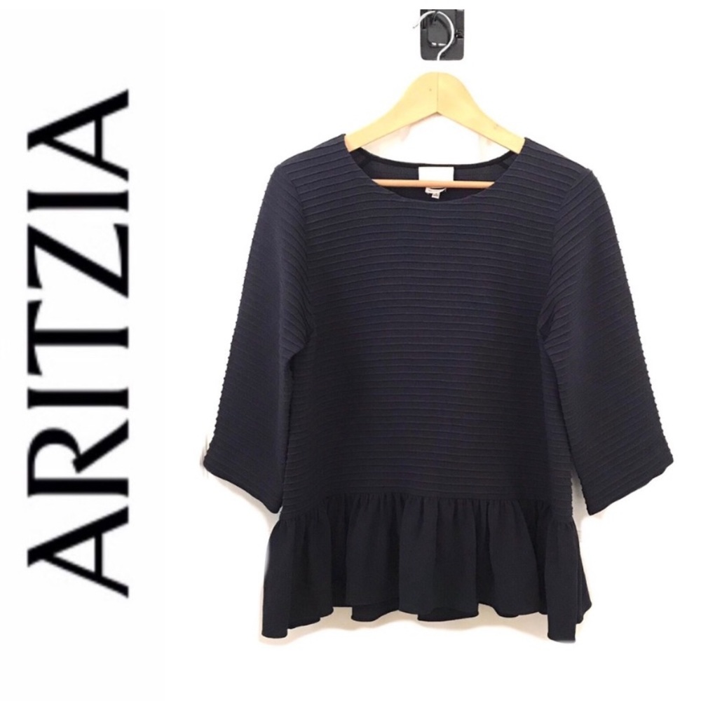 Aritzia | le Fou Wilfred accordion peplum blouse Size Small